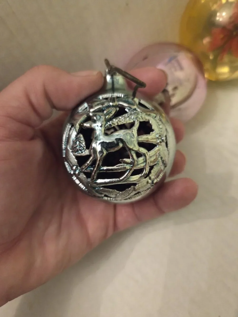 Vintage Plastic Christmas Ornaments Unbreakable Bradford Jewel Bright Set 5